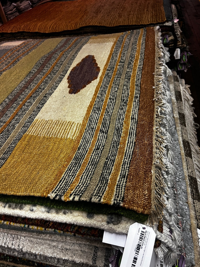 Richard Pryor 4.3x6.6 Handwoven Mulit-Colored Durrie Rug | Banana Manor Rug Factory Outlet