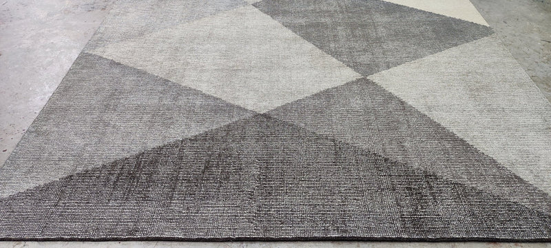 Richard Roxburgh Hand-Knotted Modern Rug Grey and Silver 8x10 | Banana Manor Rug Company