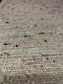 Richard Steele 3.6x5.6 Handwoven Wool Durrie Natural Ivory Hand-carded | Banana Manor Rug Factory Outlet