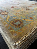 Ricky 9x12 Tan and Blue Oushak Rug | Banana Manor Rug Company
