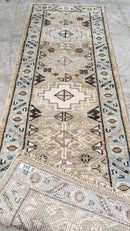 Riley 2.6x8 Tan and Beige Hand-Knotted Oushak Runner | Banana Manor Rug Company