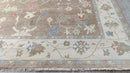 Riley Matthews 9.6x11.9 Light Brown and Ivory Hand-Knotted Oushak Rug | Banana Manor Rug Company
