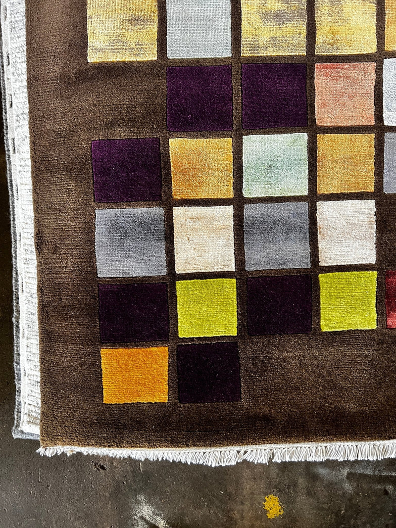 Robert Bolle Hand-Knotted Modern Rug Brown Multi-Colored Abstract 9x12 | Banana Manor Rug Company