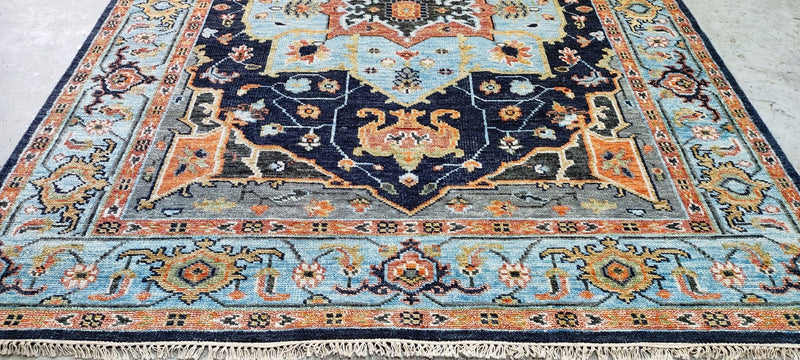 Robyn Jensen Blue Hand-Knotted Oriental Rug 8x10 | Banana Manor Rug Company