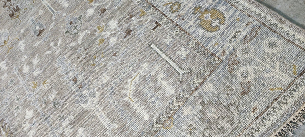 Robyn Menter Grey and Tan Hand-Knotted Oushak Rug 8x10 | Banana Manor Rug Company