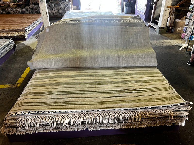 Rosemary 8x11.3 Striped Handwoven Durrie Rug | Banana Manor Rug Factory Outlet