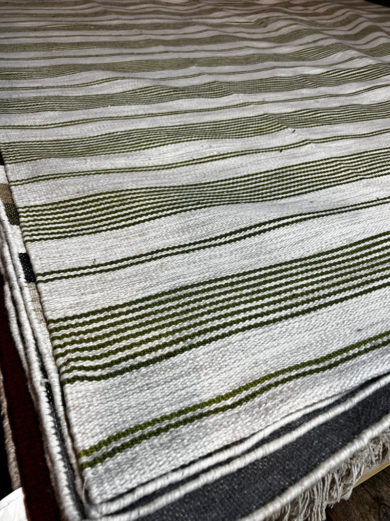 Rosemary 8x11.3 Striped Handwoven Durrie Rug | Banana Manor Rug Factory Outlet