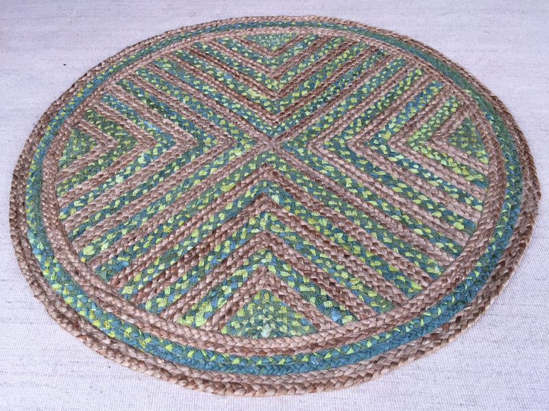 Round Cotton & Jute Handwoven Assorted Rugs 40'x40' | Banana Manor Rug Company