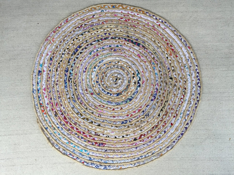 Round Cotton & Jute Handwoven Assorted Rugs 40'x40' | Banana Manor Rug Company