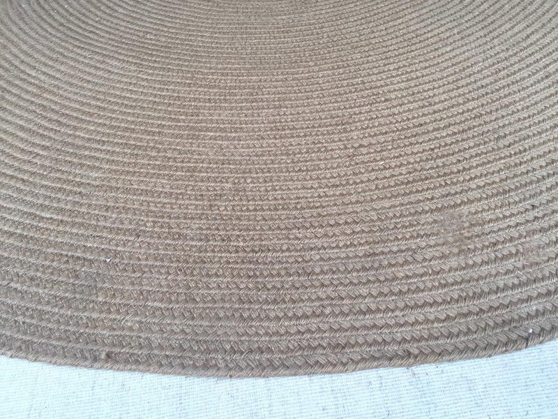 Round Handwoven Jute Light Brown Rug 8.3x8.3 | Banana Manor Rug Company