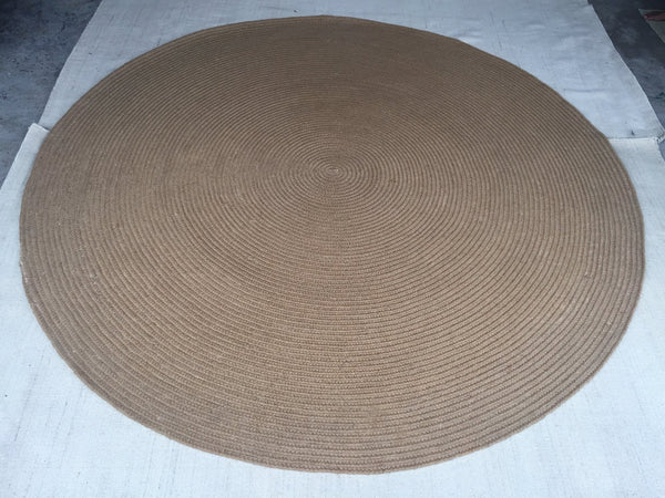 Round Handwoven Jute Light Brown Rug 8.3x8.3 | Banana Manor Rug Company