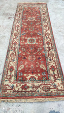 Rudolf Nureyev 2.9x8 Rust and Ivory Hand-Knotted Serapi Runner | Banana Manor Rug Company