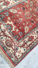 Rudolf Nureyev 2.9x8 Rust and Ivory Hand-Knotted Serapi Runner | Banana Manor Rug Company