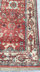 Rudolf Nureyev 2.9x8 Rust and Ivory Hand-Knotted Serapi Runner | Banana Manor Rug Company