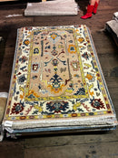 Ruth Becquart 4x6 Light Rust and Ivory Hand-Knotted Oushak Rug | Banana Manor Rug Company