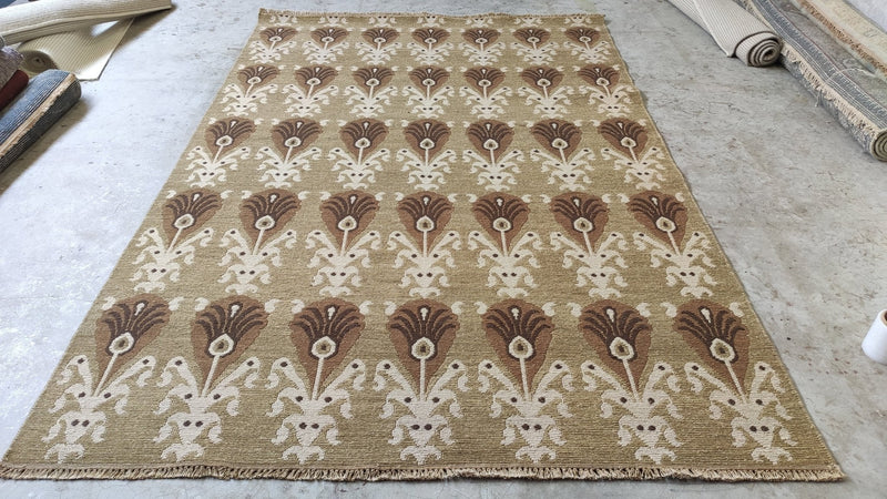 Ryan 6x9 Light Brown Hand-Knotted Soumak Ru | Banana Manor Rug Company