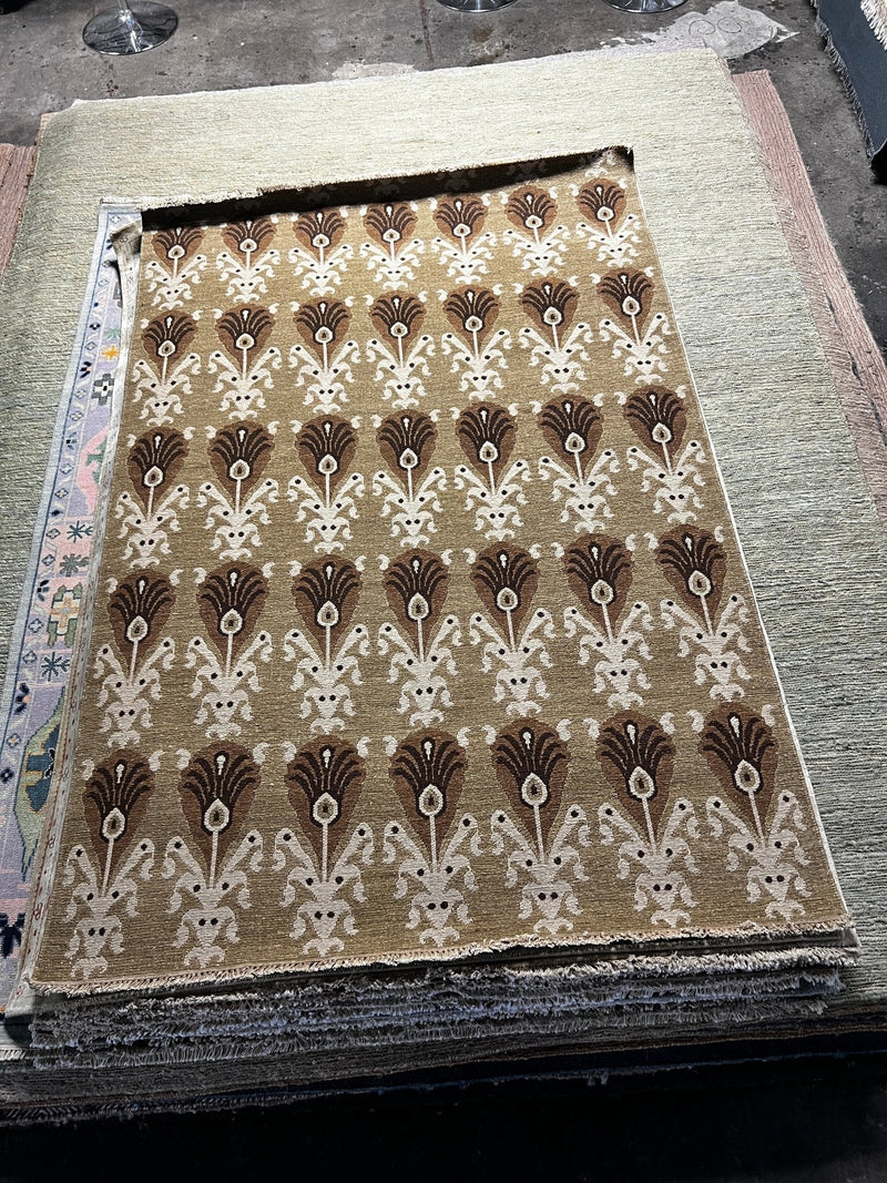 Ryan 6x9 Light Brown Hand-Knotted Soumak Ru | Banana Manor Rug Company