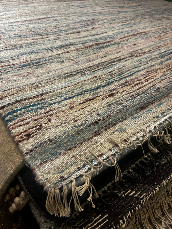 Ryan Cream and Brown Handwoven 6x9 Sari Silk Rug | Banana Manor Rug Factory Outlet