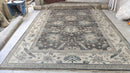 Ryder 10x14 Dark Grey and Ivory Hand-Knotted Oushak Rug | Banana Manor Rug Company