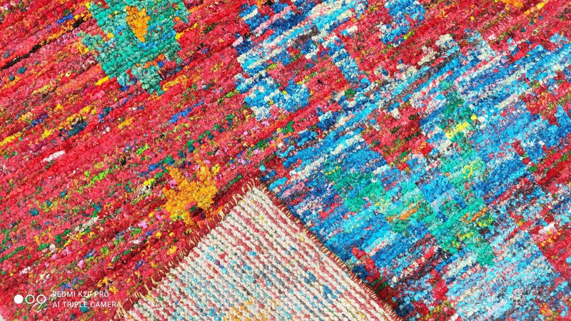Salma 4x6 Red and Yellow Hand-Knotted Ikat Rug | Banana Manor Rug Company