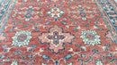 Sam 7.9x9.10 Rust and Blue Hand-Knotted Oushak Rug | Banana Manor Rug Company