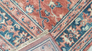 Sam 7.9x9.10 Rust and Blue Hand-Knotted Oushak Rug | Banana Manor Rug Company