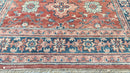 Sam 7.9x9.10 Rust and Blue Hand-Knotted Oushak Rug | Banana Manor Rug Company