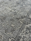 Sam Pellegrino 2.6x8 Grey and Ivory Turkish Knot Oushak Runner | Banana Manor Rug Company