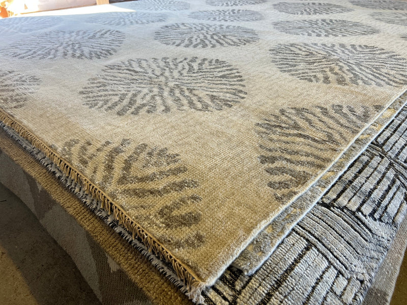 Samurai Optometrist Hand-Knotted 8.9x10.3 Wool Modern Rug | Banana Manor Rug Company