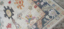 Sandra Drews Light Grey and Grey Hand-Knotted Oushak Rug 6x9 | Banana Manor Rug Company