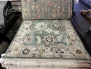 Sarah Brooks 6x9 Green and Tan Hand-Knotted Oushak Rug | Banana Manor Rug Factory Outlet
