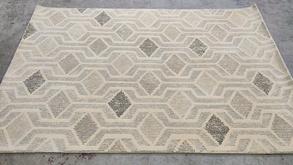 Sarah-Sofie Boussnina 5x7.6 Ivory and Brown Hand-Tufted Rug | Banana Manor Rug Company