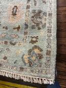 Sasha Grey 3x14 Light Green Hand-Knotted Oushak Runner | Banana Manor Rug Factory Outlet