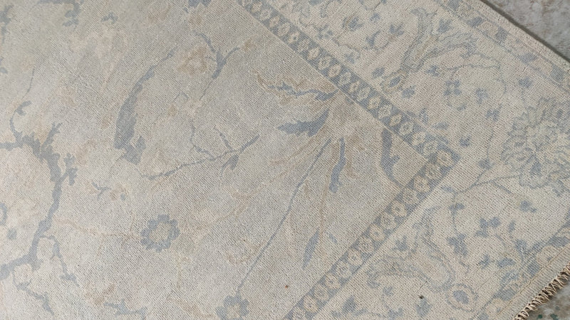 Sativa 7.9x.9.9 Beige and Ivory Hand-Knotted Oushak Rug | Banana Manor Rug Company