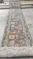 Scarlett Johansson 2.6x9.9 Dark Grey Hand-Knotted Oushak Runner | Banana Manor Rug Company