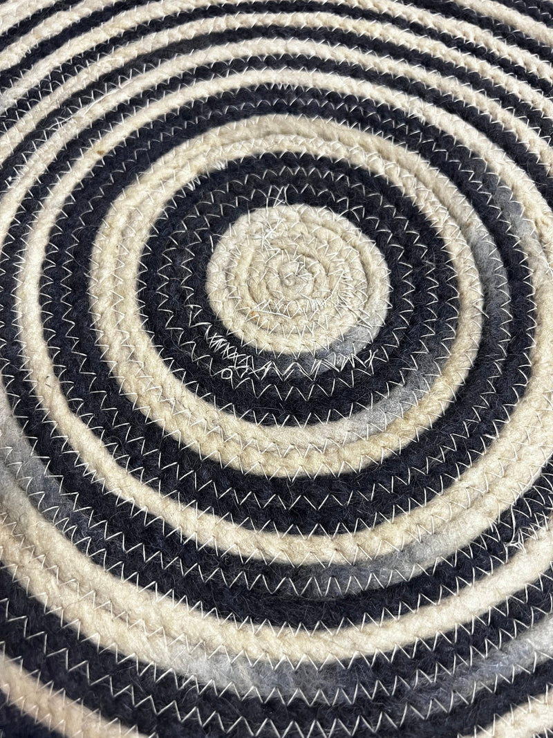 Scotty J. 2x2 Round Handwoven Durrie Rug | Banana Manor Rug Factory Outlet