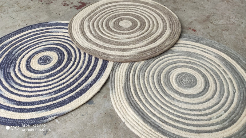 Scotty J. 2x2 Round Handwoven Durrie Rug | Banana Manor Rug Company