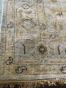 Selena 9x12 Grey and Light Blue Hand-Knotted Oshak Rug | Banana Manor Rug Company