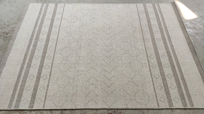 Seraphina 4.6x6.6 Beige Handwoven Durrie Rug | Banana Manor Rug Company