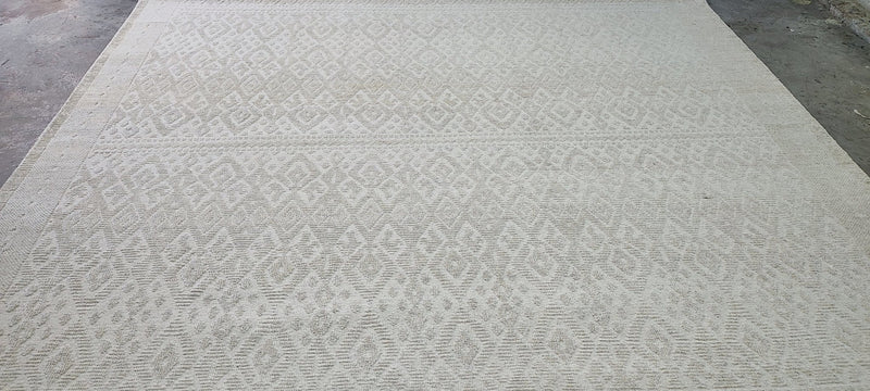 Sergey Bezrukov Hand-Knotted Modern Rug Ivory High-Low 9x12 | Banana Manor Rug Company