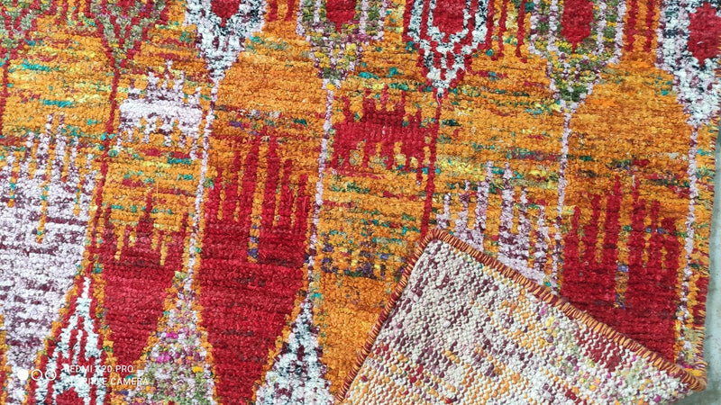 Serratos 6.3x8 Red and Yellow Hand-Knotted Rug | Banana Manor Rug Company