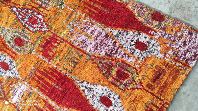 Serratos 6.3x8 Red and Yellow Hand-Knotted Rug | Banana Manor Rug Company