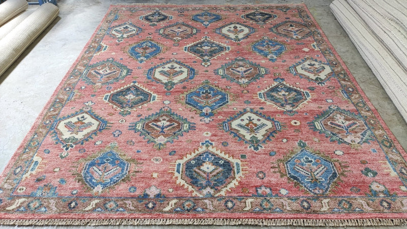 Shadow Lass 8x9.9 Rust Hand-Knotted Oushak Rug | Banana Manor Rug Company