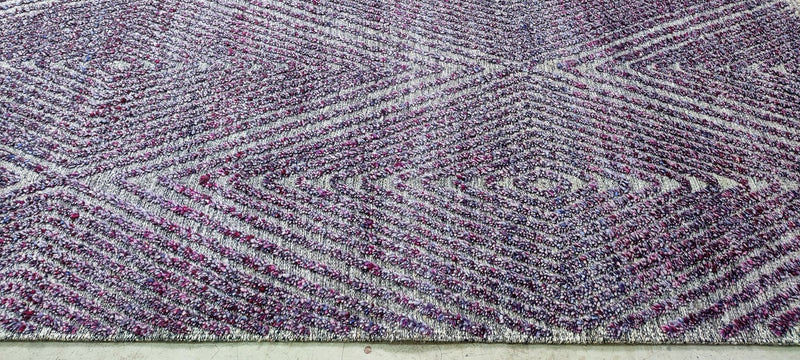 Shane Jacobson Hand-Knotted Modern Rug Purple High-Low 5.3x8.3 | Banana Manor Rug Company