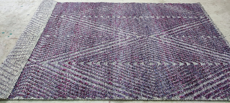 Shane Jacobson Hand-Knotted Modern Rug Purple High-Low 5.3x8.3 | Banana Manor Rug Company