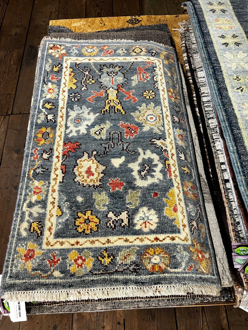 Shannon Elizabeth 2.6x4 Light Blue Hand-Knotted Oushak Rug | Banana Manor Rug Factory Outlet