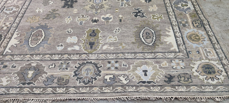 Sheila Bridges Grey Hand-Knotted Oushak Rug 8x10.3 | Banana Manor Rug Company