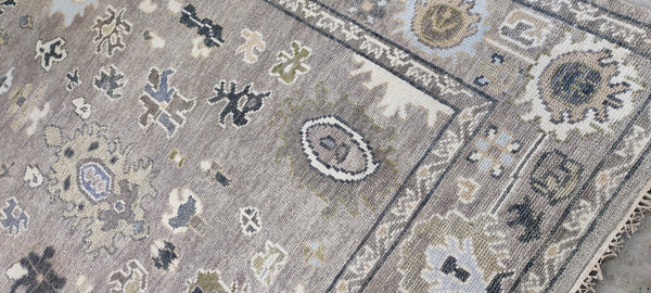 Sheila Bridges Grey Hand-Knotted Oushak Rug 8x10.3 | Banana Manor Rug Company