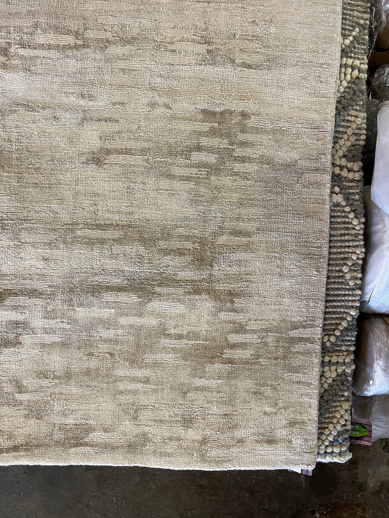 Shira 9x12 Beige and Tan Handwoven Viscose Rug | Banana Manor Rug Company