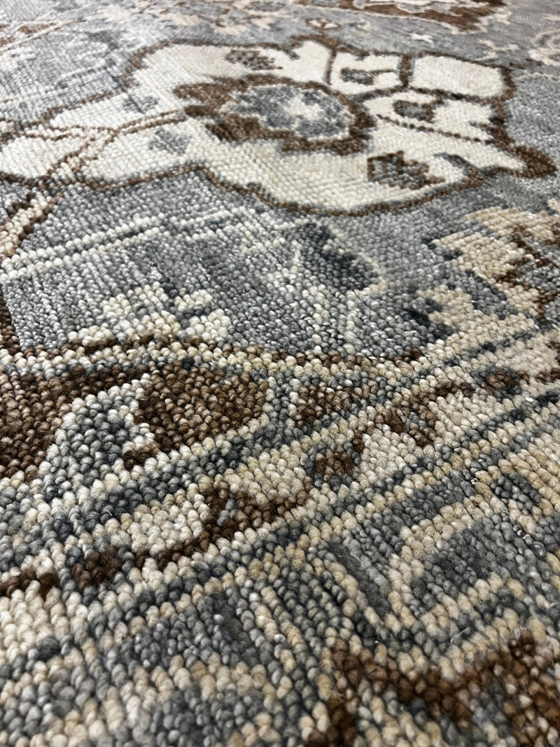 Sigrid Thornton 8X10 Hand-Knotted Oushak Rug Grey and Ivory | Banana Manor Rug Factory Outlet